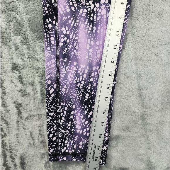 Champion Leggings Womens XS Purple Black DuoDry High Waist Crop Workout Yoga Gym - Picture 7 of 9